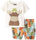 Mud Pie Baby-Boys Newborn Moose/Owl Diaper Cover Set, Multi, 0-6 Months