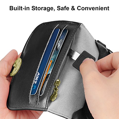 MoKo Crossbody Cellphone Bag, Multi-Pocket Cell Phone Purse with Shoulder Strap for Women Men, Leather Wallet with Credit Card Slots Fits iPhone 15/15 Plus/15 Pro/15 Pro Max/SE 2022/11 Pro Max, Black