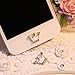 Home Button Sticker - White Crown with Bling Rhinestone for iPhone iPad iPod