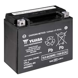 YUASA YTX20HL-BS, 12 V/18 AH (dimensioni: 175 x 87 x 155) per Harley Davidson VRSCDX 1250 Night Rod Special anno di…