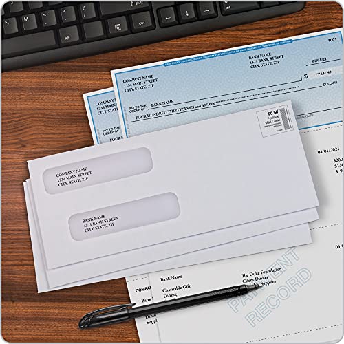 Quality Park 8 Double Window Security Envelopes for QuickBooks Checks