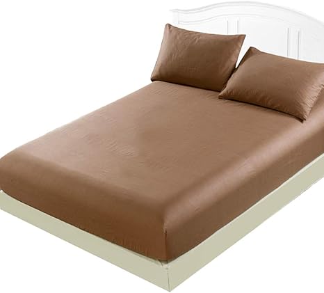 Amazon ボックスシーツ 綿100 抗菌防臭 さらさらマットレスカバー ベッドシーツ ベッドカバー ブラウン クイーン160 0 ボックス シーツ オンライン通販