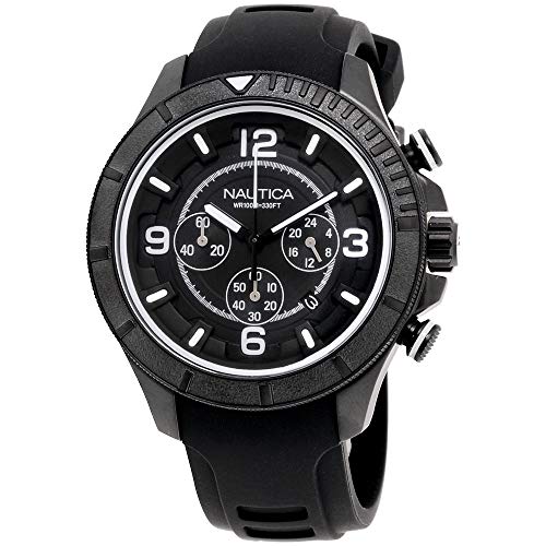 Nautica Men's NAD19529G NST 450 Analog Display Analog Quartz Black Watch