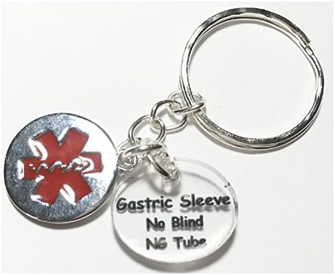 Medical Alert Keychain, Gastric SLEEVE Charm and Medical Warning Charm