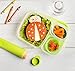 3 Compartment Containers - Reusable Bento Lunch box & Divided Food Storage (4 Pack) With Multi Colored Lids - Sunsella Buddy Box (Not Leakproof)