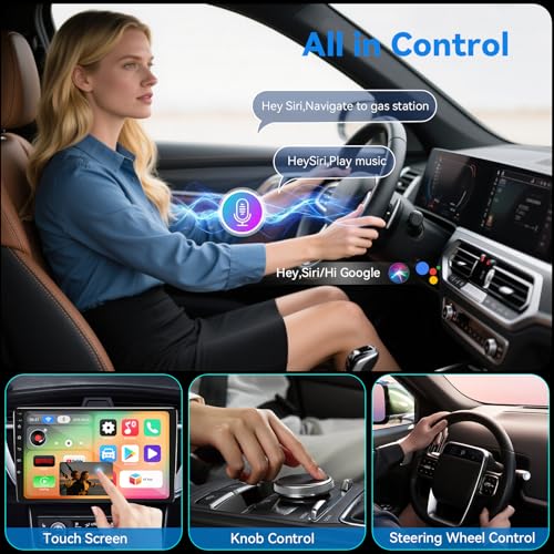 Wireless CarPlay Adapter for iPhone, 2-in-1 Wireless Car Play & Android Auto Adapter, 3X Fast Stable Connection-No Latency from iOS 10+, Wide Compatibility, Plug & Play for 2015+ Cars with USB/Type C