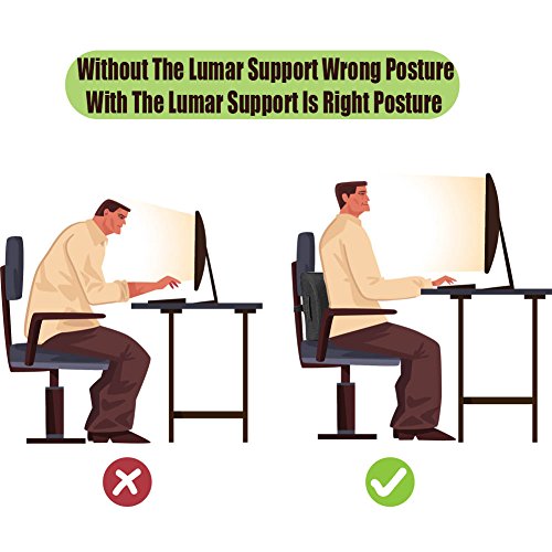 Memory Foam Back Pillow For Office Chair Sofa Desk Recliner Wheelchair,Auto Car Seat Driving Lower Back Support Rest Lumbar Cushion ,Portable And Comfortable Coffee Color 2 Count - Thumbnail 3