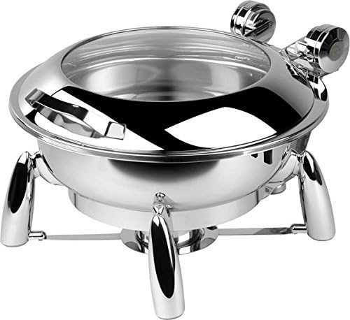 1A15702C Smart W Medium Round Chafing Dish with Glass Lid and Base