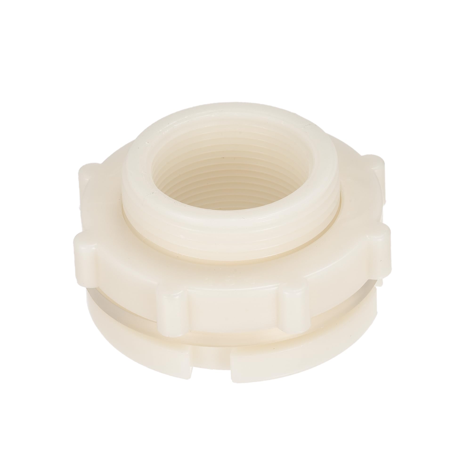 M METERXITY 1 Set ABS Bulkhead Fitting - Threaded Bulkhead Water Tank Connector, with PVC Plug Fitting, Apply to Aquariums, Faucets, (G1-1/2 Thread, Beige)