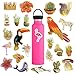 Tropical rain forest Flower Flamingo Cute Stickers, Adhesive Stickers. (24 Pieces/Pack)