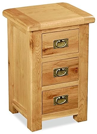 Roseland Furniture Zelah Oak Bedside Chest Bedside Table Small