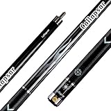 Cpllapsar COLLAPSAR R Series 58Inch 2-Pieces Maple Billiard Pool Cue Stick PU Grip (Black, 19.5OZ)