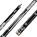 Cpllapsar COLLAPSAR R Series 58Inch 2-Pieces Maple Billiard Pool Cue Stick PU Grip (Black, 19.5OZ)