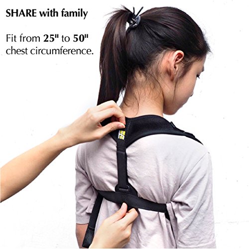 Posture Corrector for Women Men - FRONT ADJUSTABLE and SELF-MOUNTABLE - Back Brace - Back Support - Posture Brace for Back Pain and Neck Pain Relief + BONUS Resistance Band + 2 Comfortable Armpit Pads - Thumbnail 5