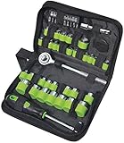 MasterTEC Compact Socket Set with Ratchet & Lime Green Zippered Case, 55 Piece