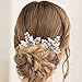Yean Pearl Bride Wedding Hair Pins Silver Leaf Bridal Hair Pieces Hair Accessories Party Hair Clips for Women and Girls (Pack of 2)