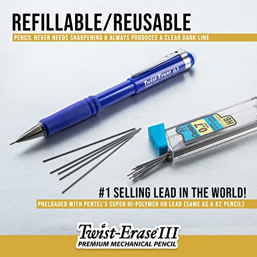 Pentel TwistErase III Mechanical Pencil with Lead and Eraser Refills