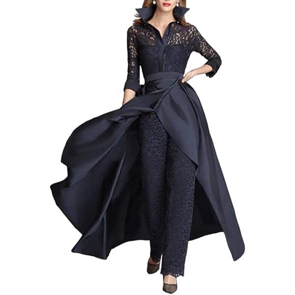 Amazon.com: Ziquafex Pantsuit Lace Mother of The Bride