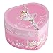 JewelKeeper Heart Shaped Music Jewelry Box with Twirling Ballerina, Flower Design, Swan Lake Tune