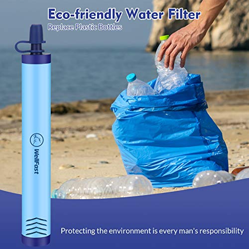 WELLFAST Survival Straw Filter, Portable Water Filter Straw for