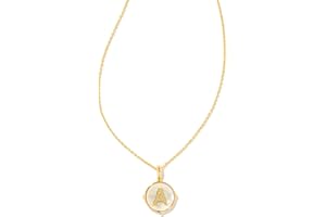 Kendra Scott 14k Gold-Plated Brass Letter A-Z Disc Reversible Pendant Necklace, Fashion Jewelry for Women