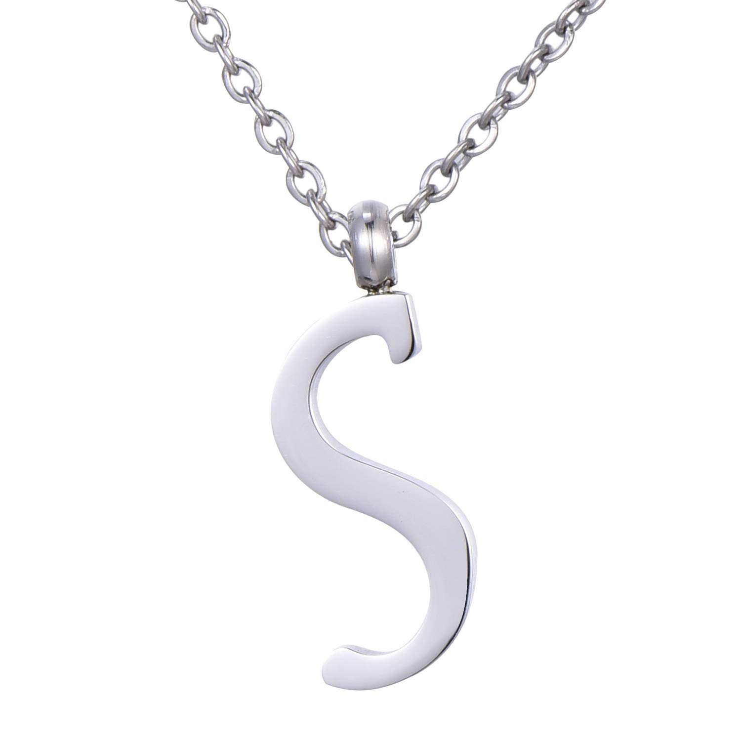 Morella Women's Stainless Steel Necklace Silver with Pendant Letter S