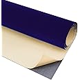 HellooColor 17 Inches x 118 Inches Self-Adhesive Velvet Fabric Flocked Fabric,The Velvet Fabric Roll for Drawer Liner,Jewelry Box Decoration(Blue)