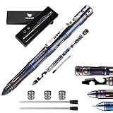 Tactical Pen Self Defense Tool with Self Defense Keychain (SDK) | Aircraft Aluminum Heaven Writing Ballpoint Pen + Glass Breaker + DNA Catcher + SDK with Pressure Tip + 2 Ink Cartridges | Gift Boxed