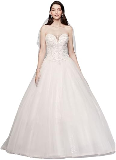 beaded bodice ball gown wedding dress