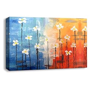 Canvas Wall Art Beautiful Abstract Ink Painting Artwork for Home Prints Framed - 12x18 inches