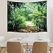 JAWO Rainforest Tapestry, Lush Palm Trees Plants in Tropical Jungle Wild Nature Green Tapestry Wall Hanging, Wall Tapestry for Dorm Living Room Bedroom, Wall Blanket Wall Decor Wall Art Home Decor