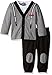 Calvin Klein Baby Cardigan with Patched Pants Set, Black, 24 Months
