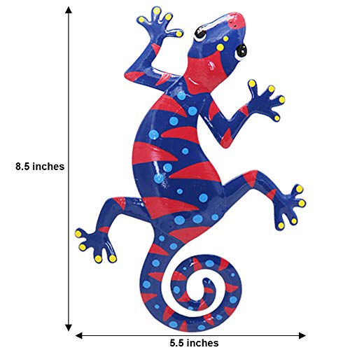 image for Juegoal 6 Pack Metal Gecko Wall Art Decor Inspirational Sculpture Hang