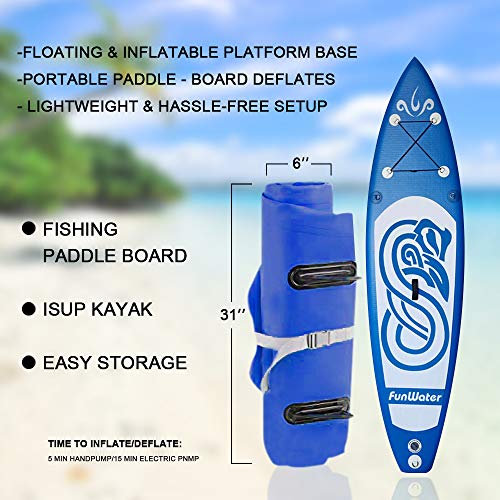 FunWater SUP Inflatable Stand Up Paddle Board 10’x31”x6” UltraLight