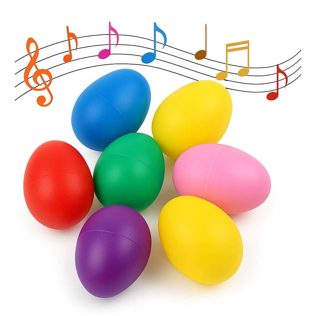 GIFTEXPRESS 18 PCS Easter Egg Shakers for Kids – Colorful Percussion Musical Maracas for Toddlers, Baby Sensory Toys, Easter Basket Fillers, Preschool Rhythm Instruments, Classroom Noise Makers