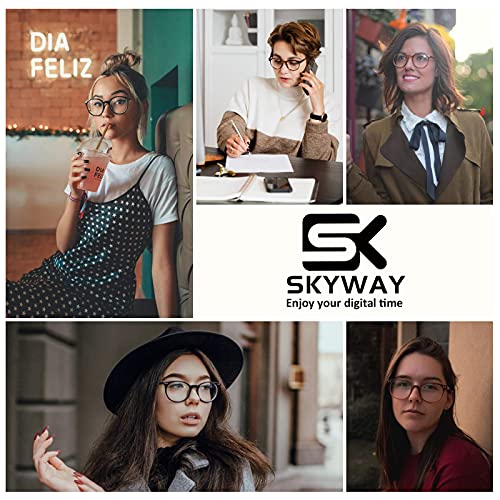 SKYWAY 5 Pack Reading Glasses Blue Light Blocking, Stylish Eyeglasses Women Men （+3.0）