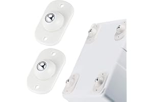 TRVL FIELDER Self Adhesive Mini Caster Wheels, Roller Ball Transfer Bearing, 360° Rotation Universal Wheel, Sticky Pulley for Trash Can, Storage Box, Small Furniture(2, White-Swivel)