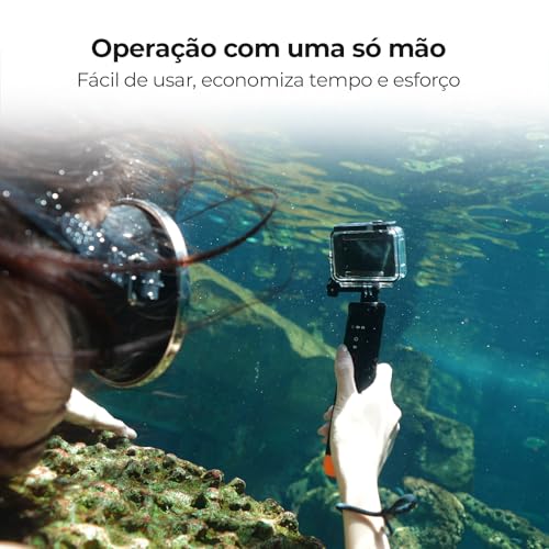 Bastão Flutuante Bluetooth com Controle Remoto Subaquático, Impermeável 15m, Carregamento Magnético, Compatível GoPro Hero 13/12/11/10/9/8, Punho Antiderrapante com Pulseira Anti-perda