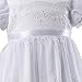 Baby Girls Newborn Christening Embroidered Gown Dress Outfit with Headband,0-12M