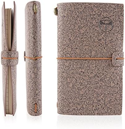 Travelers Notebook Classic Vintage Style Writing Journal Diary Notebook With Refillable Pages and Retro Decorate for Taking Notes, 7.8 X 4.7 inch (Coffee)