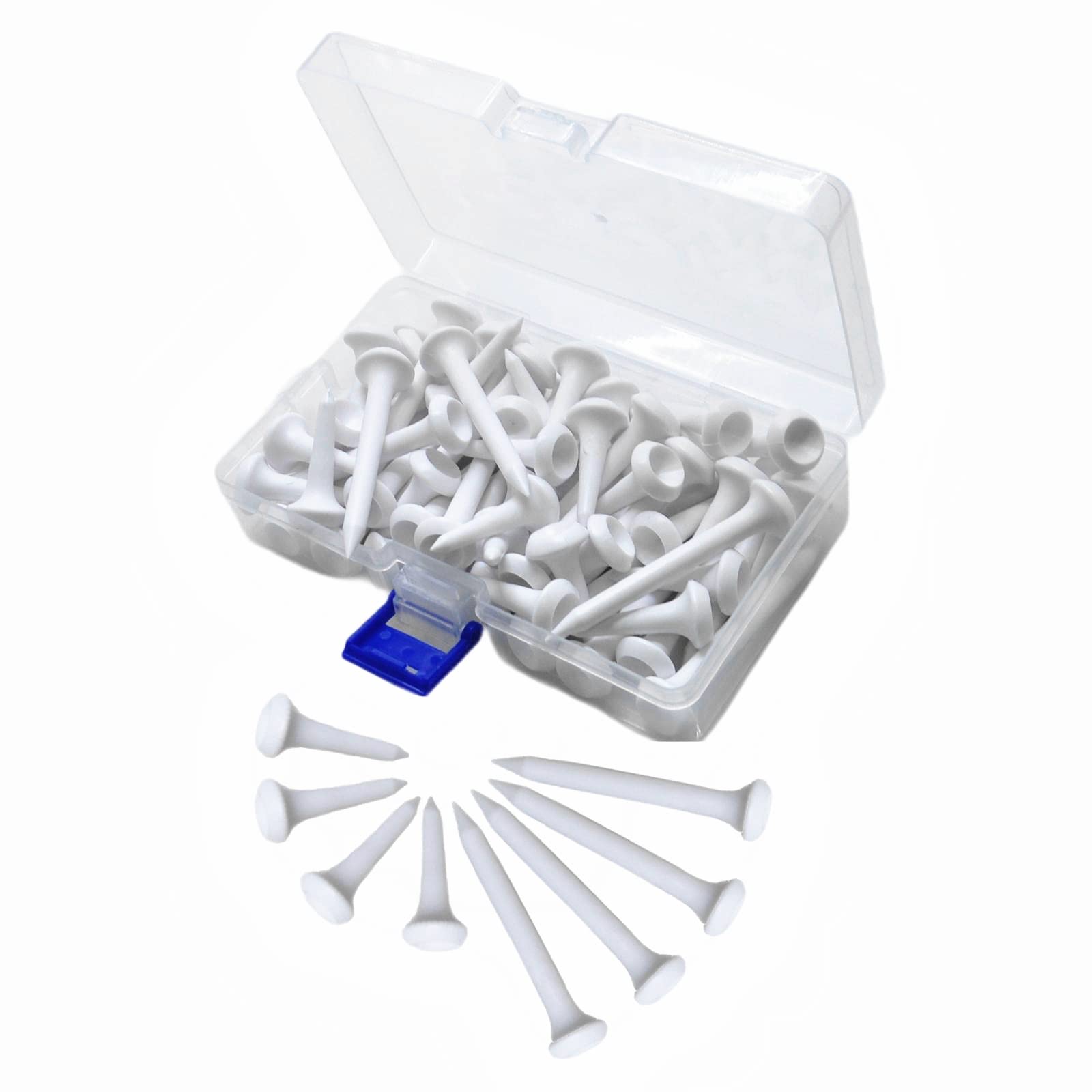 Gikfun Golf Tees Unbreakable Plastic Golf Tees Pack of 60 Golfing Tees Size 1-1/2 inch and 2-3/4 inch,Golf Tees Bulk Reduce Side Spin and Friction GF1001 (White)