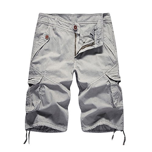 Shorts for Men, F_Gotal Men’s Casual Outdoor Big and Tall Cargo Sports Pants Training Jogger Shorts Sweatpants Gray