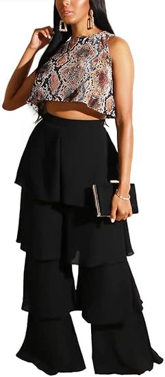 plus size ruffle bottom pants