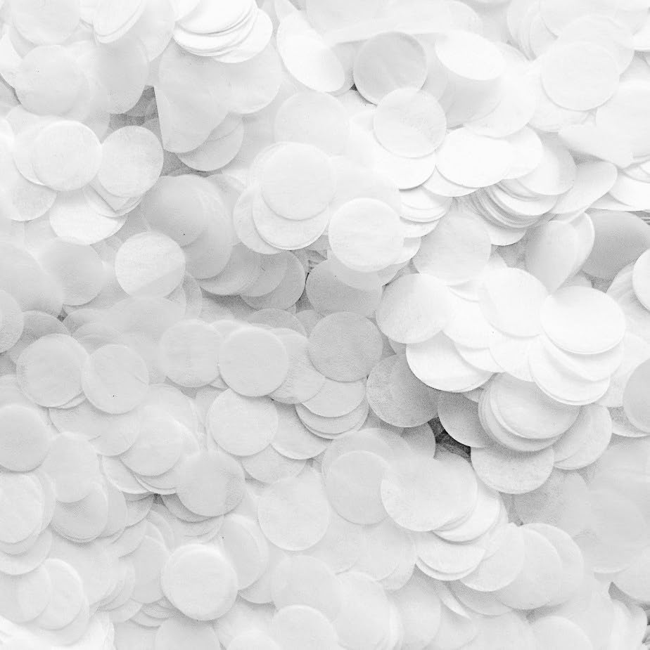 PaperLane 50g Biodegradable Tissue Paper Wedding Confetti – Perfect for 15 to 20 Wedding Guests (White, Circle)