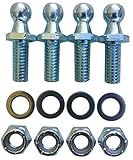 (4 Pack) 10mm Ball Studs With Hardware - 5/16-18 Thread x 3/4" Long Shank - Gas Lift Support Strut Fitting