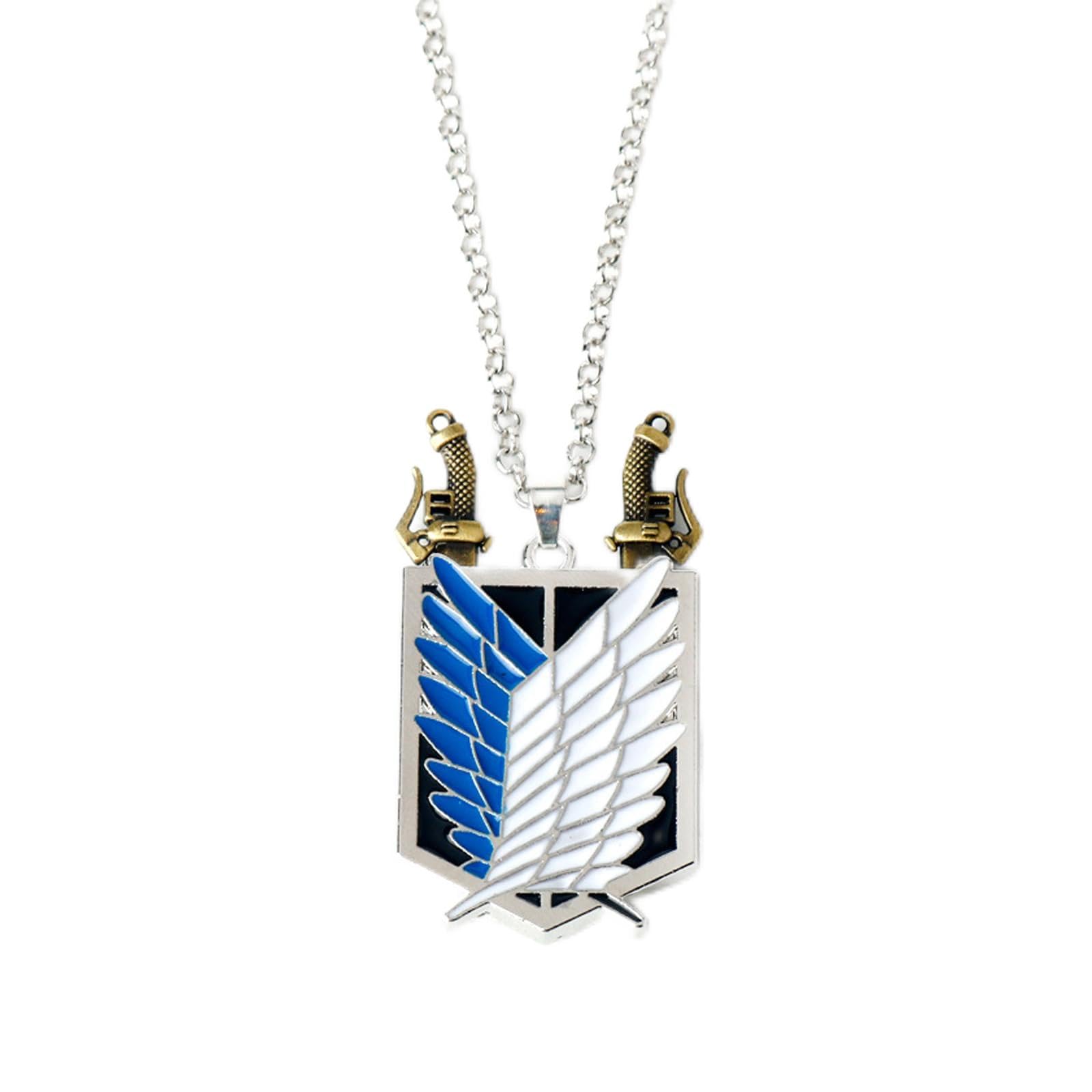 Ticome Wings of Freedom Pendant Necklace,Scout Regiment Badge Alloy Necklace,Suitable for Wearing at Anime Themed Gatherings,Anime Cosplay Gifts for Girls Teens Women Men