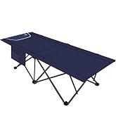 41" Wide Folding Camping Cot, 500lbs Heavy Duty Cots for Adults Big &amp; Tall | Oversized XXL Foldable Sleeping Cot Bed with Carry Bag, 10-Second Quick Setup, Portable for Camping, Outdoor Traveling, Blue
