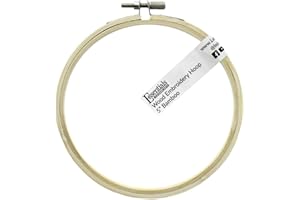 Essentials By Leisure Arts Wood Embroidery Hoop 5" Bamboo - Wooden Hoops for Crafts - Embroidery Hoop Holder Cross Stitch Cross Stitch Hoops and Frames