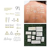 Tattify Harry Potter Temporary Tattoos - You're a Wizard (Complete Set of 24 Tattoos - 2 of each Style) - Individual Styles Available and Fashionable Metallic Temporary Tattoos