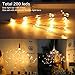 OSORD 200 LED 2 Pack Starburst Light, 【New Version】 Fairy String Light with Remote Control, 8 Modes Battery Operated Hanging Starburst Lights,Decorative String Lights for Christmas,Holiday,Garden